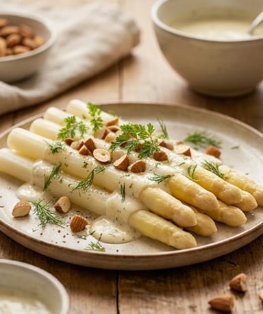 Asperges blanches d’Alsace : la salade qui sent le printemps