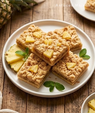 Barres croustillantes à l'ananas et noix de coco – le dessert tropical qui fait voyager