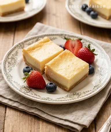 Barres fondantes au fromage frais : le dessert qui fait taire les envies de sucré