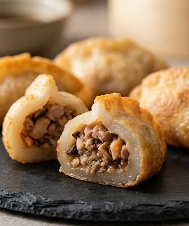 Beignets cantonais croustillants à la farine de riz gluant – Ham Sui Gok revisités