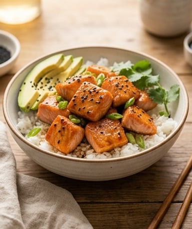 Bol de saumon glacé à l’orange et au miel