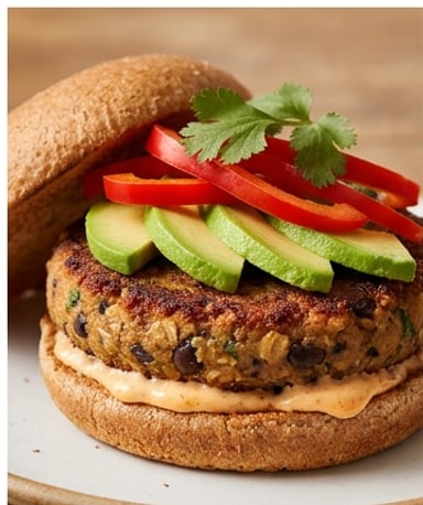 Burgers de haricots noirs fumés à la mayonnaise chipotle