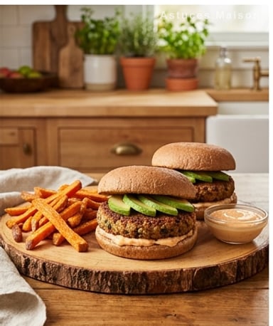Burgers de haricots noirs fumés à la mayonnaise chipotle