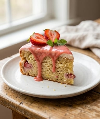 Cake citron-fraise vegan ultra moelleux