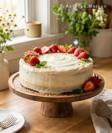 Cake citron-fraise vegan ultra moelleux