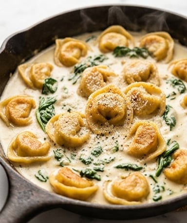 Cappelletti poêlés aux épinards : prêt en 15 minutes