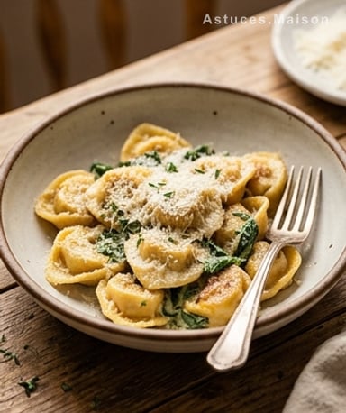 Cappelletti poêlés aux épinards : prêt en 15 minutes