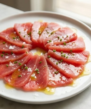 Carpaccio de thon : l’entrée chic qui fond en bouche en 10 minutes