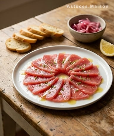 Carpaccio de thon : l'entrée chic qui fond en bouche en 10 minutes