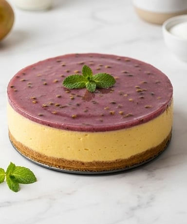 Cheesecake mangue-passion : l’équilibre parfait entre douceur et acidité