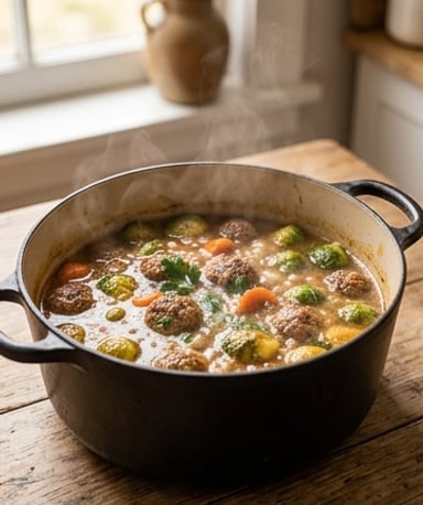 Choux de Bruxelles et boulettes : le ragoût qui réchauffe les soirs d’hiver