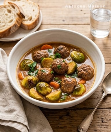 Choux de Bruxelles et boulettes : le ragoût qui réchauffe les soirs d'hiver