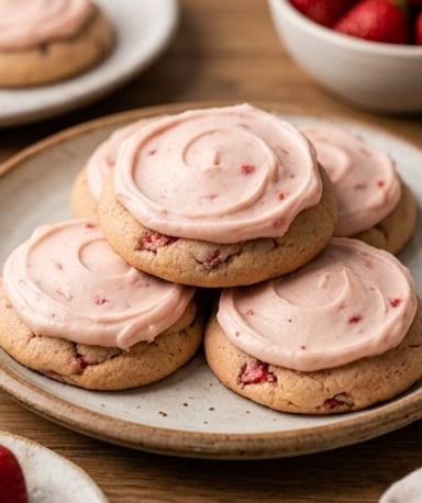 Cookies moelleux aux fraises sans colorant