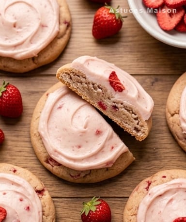 Cookies moelleux aux fraises sans colorant