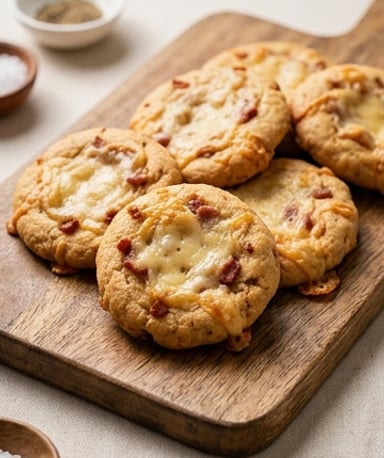 Cookies salés comté-lardons : la gourmandise apéro