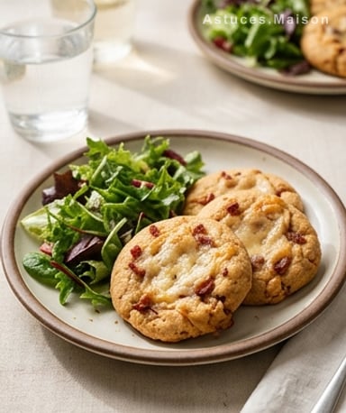 Cookies salés comté-lardons : la gourmandise apéro