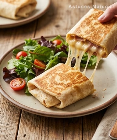 Croque-wrap bacon de dinde, cheddar & moutarde douce