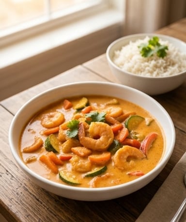Curry de crevettes au lait de coco : douceur et exotisme en 35 minutes