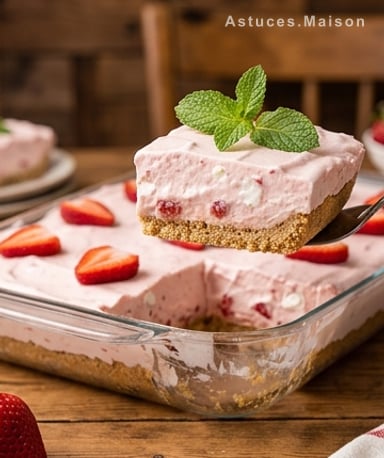 Délice aux fraises : un dessert rétro sans cuisson