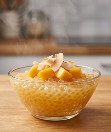 Dessert tropical : perles de coco et mangue fondante en 20 minutes