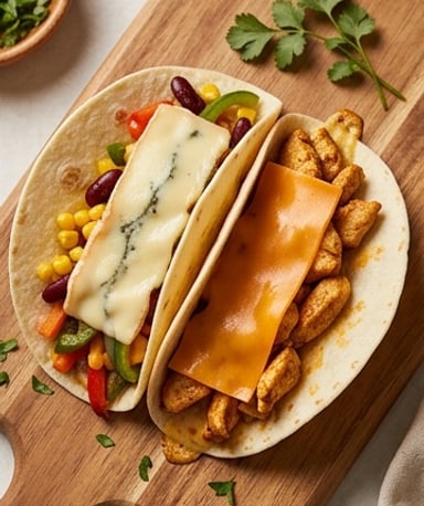 Duo de tacos fromagers : Morbier et Mimolette, le face-à-face qui déchire