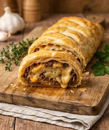 Feuilleté roulé bœuf-fromage : le croustillant qui fait fondre tout le monde
