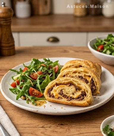 Feuilleté roulé bœuf-fromage : le croustillant qui fait fondre tout le monde