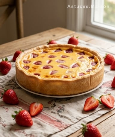 Flan pâtissier aux fraises : crémeux et fruité