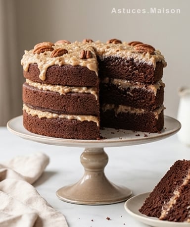 Gâteau Chocolat Allemand : Fondant et Noix de Coco