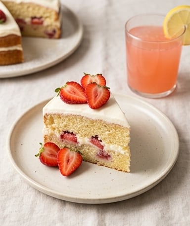 Gâteau moelleux fraise-citron au lait ribot