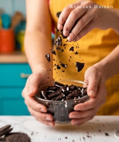 Écraser les Oreos en poudre