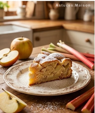 Gâteau pommes-rhubarbe : l'équilibre parfait entre douceur et piquant