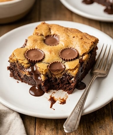 Gâteau renversé aux bouchées de beurre de cacahuète