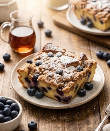 Gratin de pain perdu aux myrtilles : le brunch qui se prépare la veille