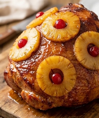 Jambon à l'ananas et caramel doré au cooker