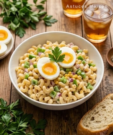 Macaroni croquants, œufs fondants : la salade qui réconcilie tout le monde