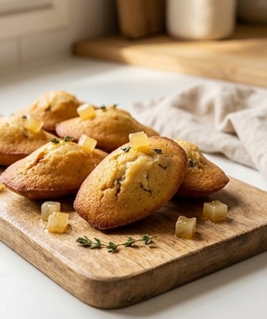 Madeleines croustillantes au confit de canard, citron confit et piment d’Espelette