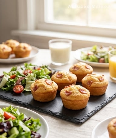 Minis cakes fondants turkey bacon-emmental, prêts en 30 minutes