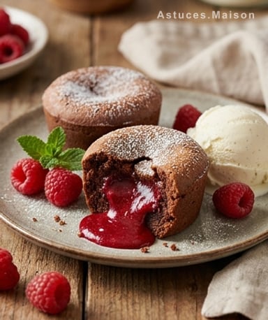 Moelleux chocolat-framboise : le cœur coulant qui fait fondre les cœurs