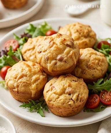Muffins salés au fromage et dés de dinde : moelleux à s’en lécher les doigts