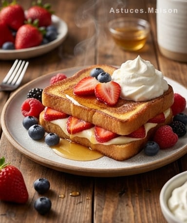 Pain perdu farci fraises-fromage : le petit-déj qui fait briller les matins