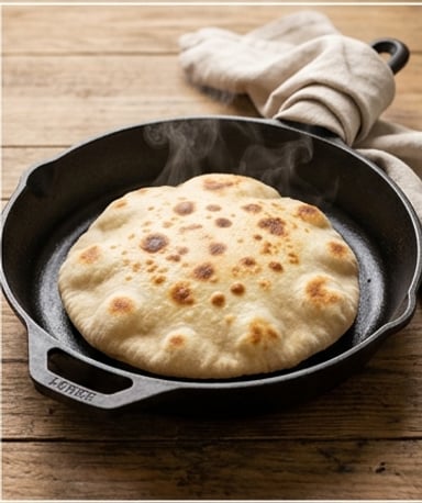 Pain plat maison à la poêle : moelleux et doré comme une vraie pita