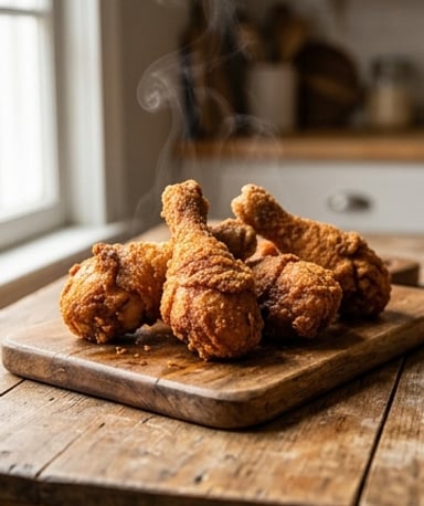 Pilons de poulet frits, épicés et croustillants