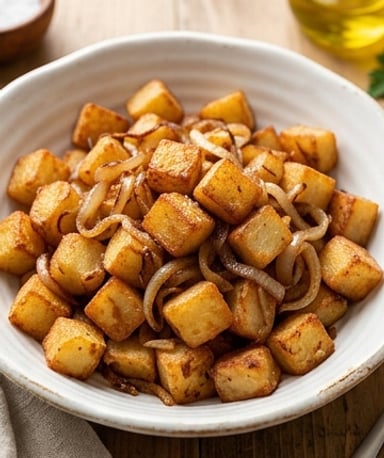 Pommes de terre croustillantes aux oignons caramélisés