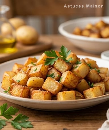 Pommes de terre croustillantes aux oignons caramélisés