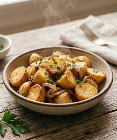 Pommes de terre rôties aux oignons confits : le plat doudou du dimanche
