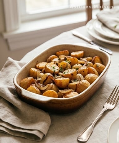 Pommes de terre rôties aux oignons confits : le plat doudou du dimanche