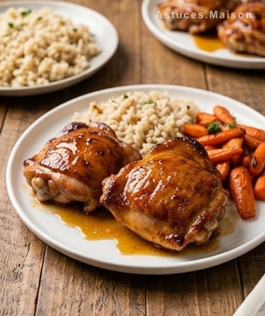 Poulet caramélisé au sucre brun et à l'ail