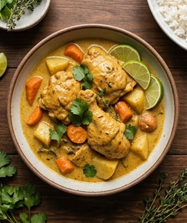 Poulet colombo au lait de coco : un classique antillais fondant et parfumé