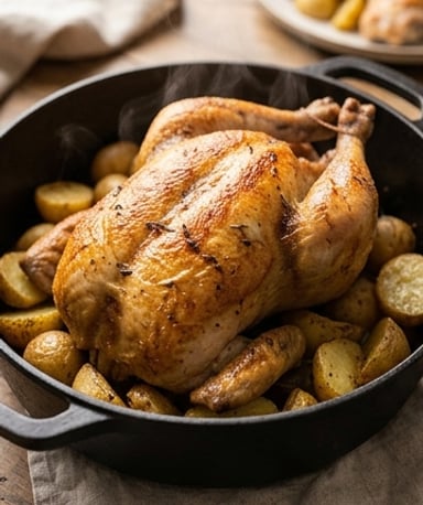 Poulet Rôti aux herbes de Provence : le rôti juteux à la française
